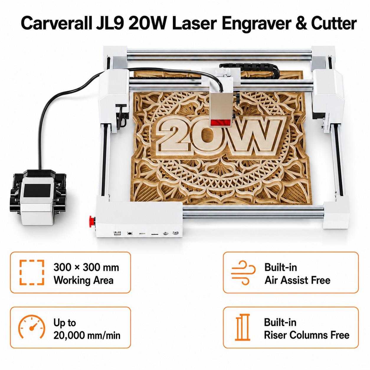 Industrial Laser Engraver - Carverall JL9 20W Incisore e Tagliatrice
